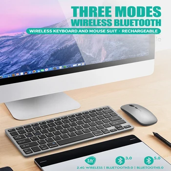 무선 블루투스 5.0 키보드 및 마우스 세트, 노트북, 데스크탑, PC, 태블릿, 아이패드, 안드로이드, 맥북용
