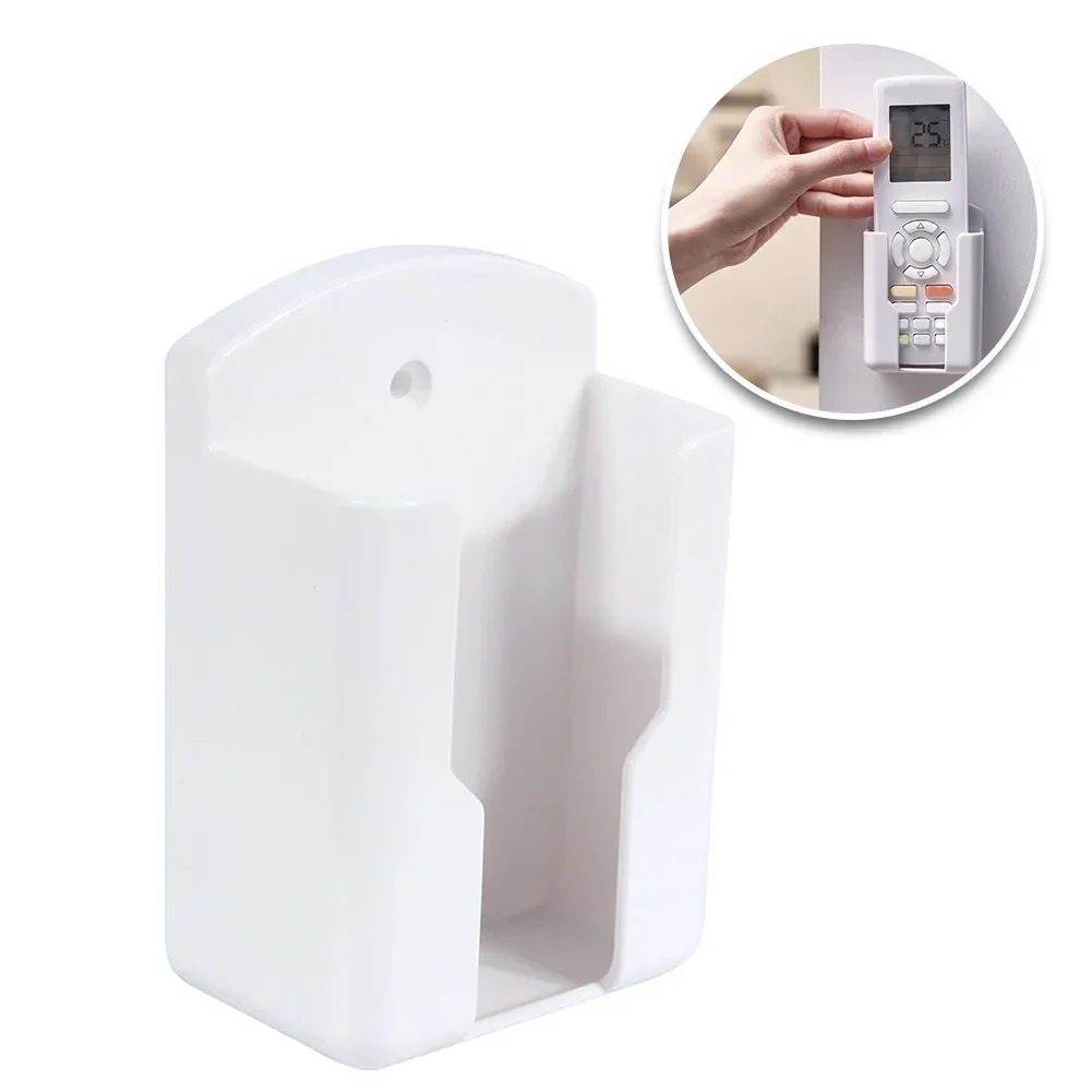 Remote Control Holder Wall Mounted Storage Box Phone Plug Stand Air Conditioner Remote Storage Organizer remote control holder
