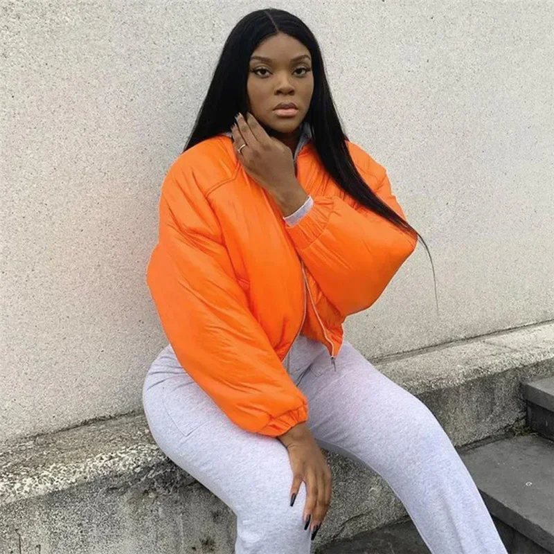 Fashion Warm Puffer Parka Donna 2021 Autunno Inverno Colletto Alla Coreana Ispessimento Slim Giacche Corte Cappotti Con Zip Da Donna Vestiti Per Il Pa