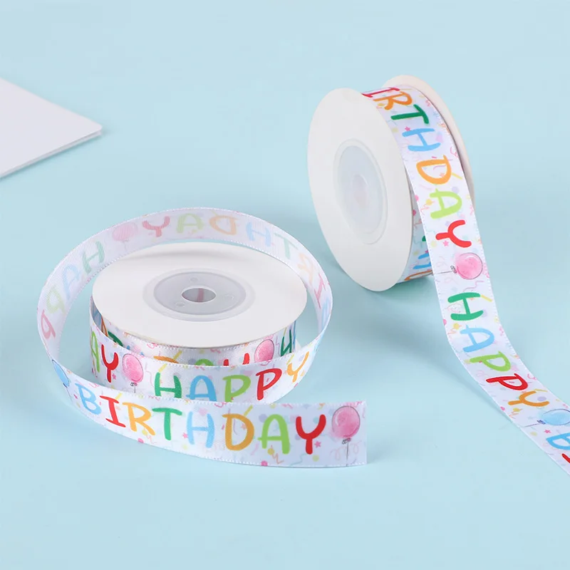 9,14 Meter Bunte Happy Birthday Bänder Geschenkbox-Dekorationsbänder Schleifen für Kindergeburtstag Geschenkverpackung Dekoration – Detail 6