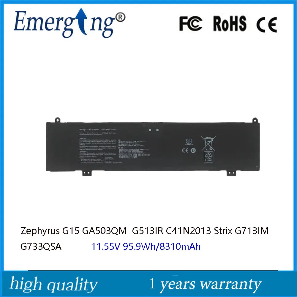 Batteria Per Laptop 15.4V 90Wh C41N2013 Per Asus Rog Zephyrus G15 Ga503Qm Strix 15 G513Im G513Ir G733Qm