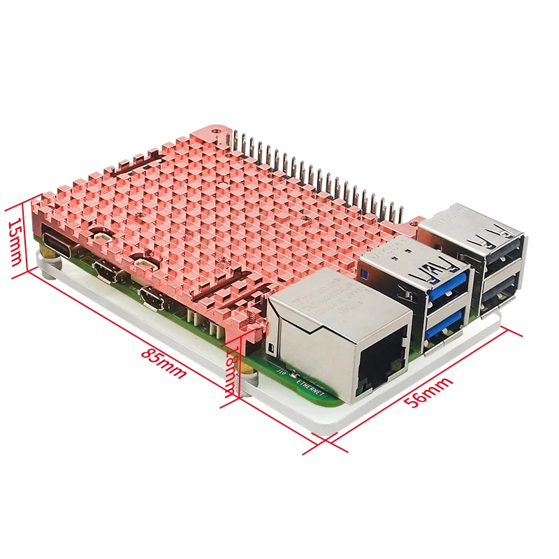 Raspberry Pi 5 Pure Copper Heatsink Metal Cooling Case Optional Fan Passive Acti