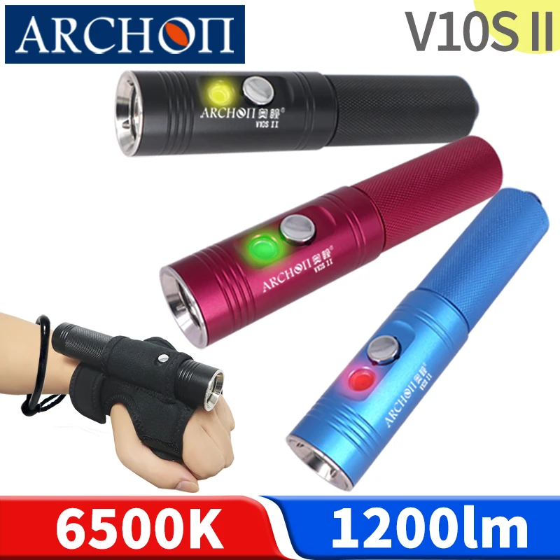 V10S II 1200lm Scuba diving lights Diving lighting flashlight Underwater 100m night dive lighting freediving torch Super bright
