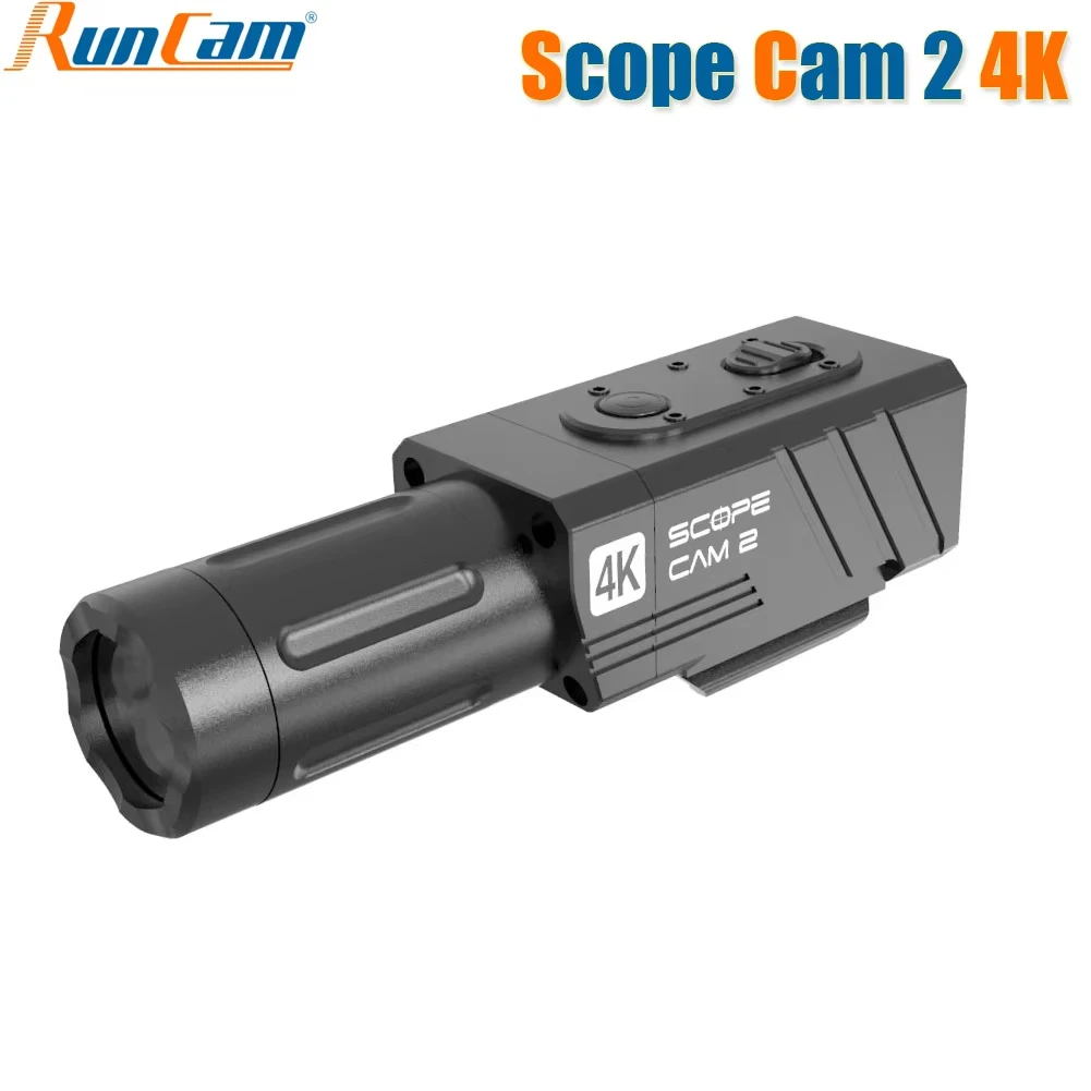 FPV Camera RunCam Scope Cam 2 4K Airsoft Camera Digital Zoom Customized Crosshairs IP64 WaterProof Paintball APP 1400mAh 128G Scopecam Part