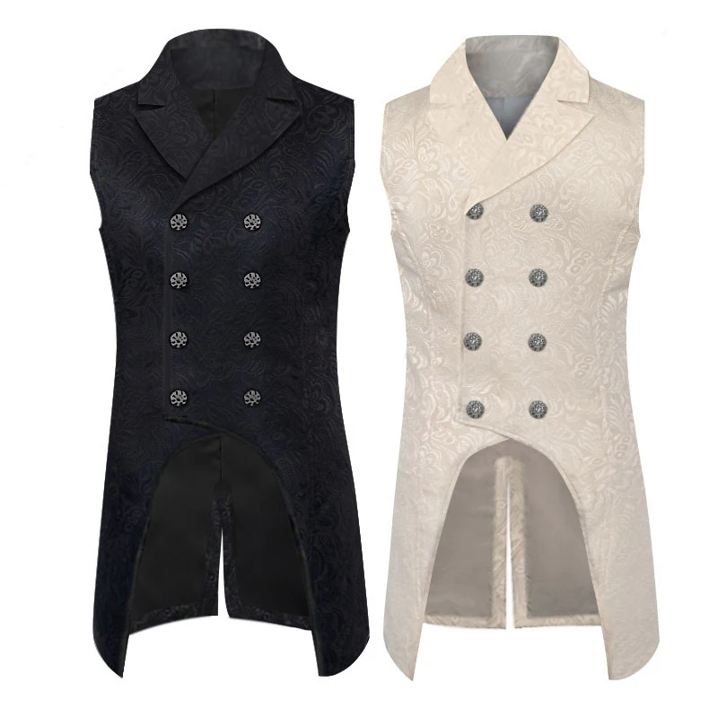 

Cosplay Men 2023 Halloween Costume Clothes Steampunk Gothic Party Medieval European Solid Color Jacquard Uniform Vintage Dress