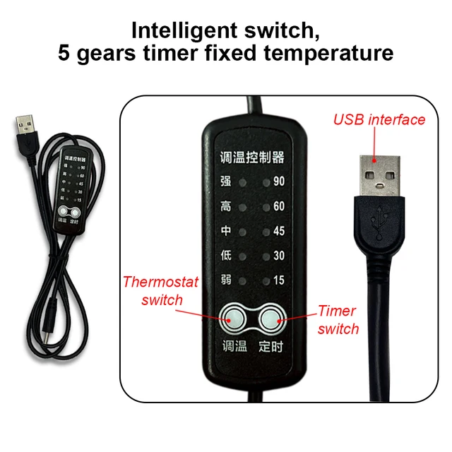 Usb Fűtőpad Fűtés Szőnyeg Fűtött Huzal 5 V -Os Elektromos Elem Téli Fólia Láb Melegítő Mellény Kabát Felmelegedés - Image 3
