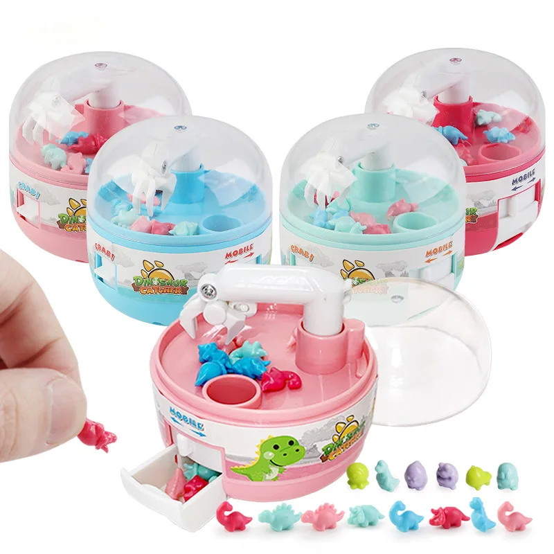 Mini Grab Dinosaur Machine 8 Animal Miniature Dinosaur Kids Grab Capsule Toy Anti-Stress Fingertip Decompression Kids Gift