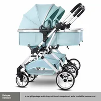 Poussette double pour nouveau-nés, landau pliable à double siège, inclinable réglable, toutes saisons, design léger 4