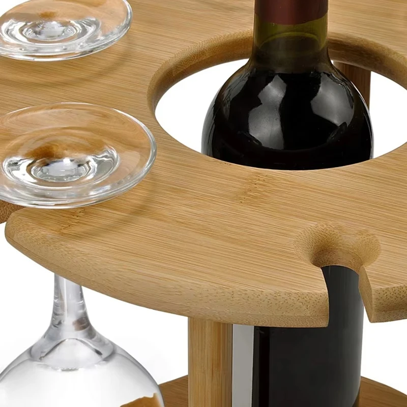 ABKY-Wine Glass Rack Freestanding Stemware Storage Rack Natural Bamboo Wooden Wine Storage Glasses Tabletop Wine Glass Holder