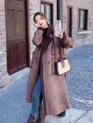 Suede Synthetic Fur Integrated Women's Winter New Vintage Korean Style High-end Goddess Style Lamb Fur Coat