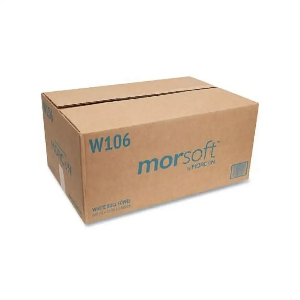 1-Ply White Roll Towels Superior Absorbency Hand Washing 6 Rolls/Carton