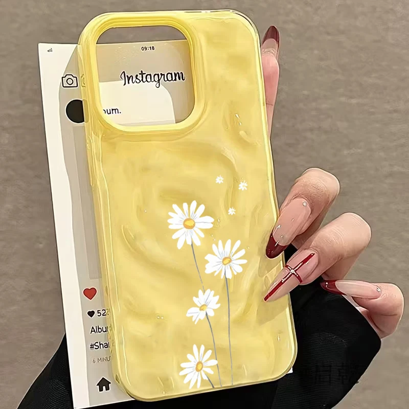 ตัวเลือกสินค้า เคสโทรศัพท์ลายดอกเดซี่สีสดใส สำหรับ iPhone 15 Pro Max 16 17 14 13 Pro Max 13 12 11 Plus