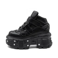 2025 New Punk Style Women Shoes Lace-up Heel Height 6CM Platform Shoes Woman Metal Decor Woman Sneakers Gothic Ankle Rock Boots - Image 3