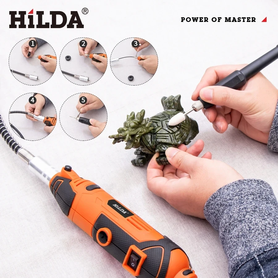 HILDA 200W Engraver Electric Drill Engraving Dremel Rotary Tool Machine New Style Variable Speed Mini Drill Power Tools 2