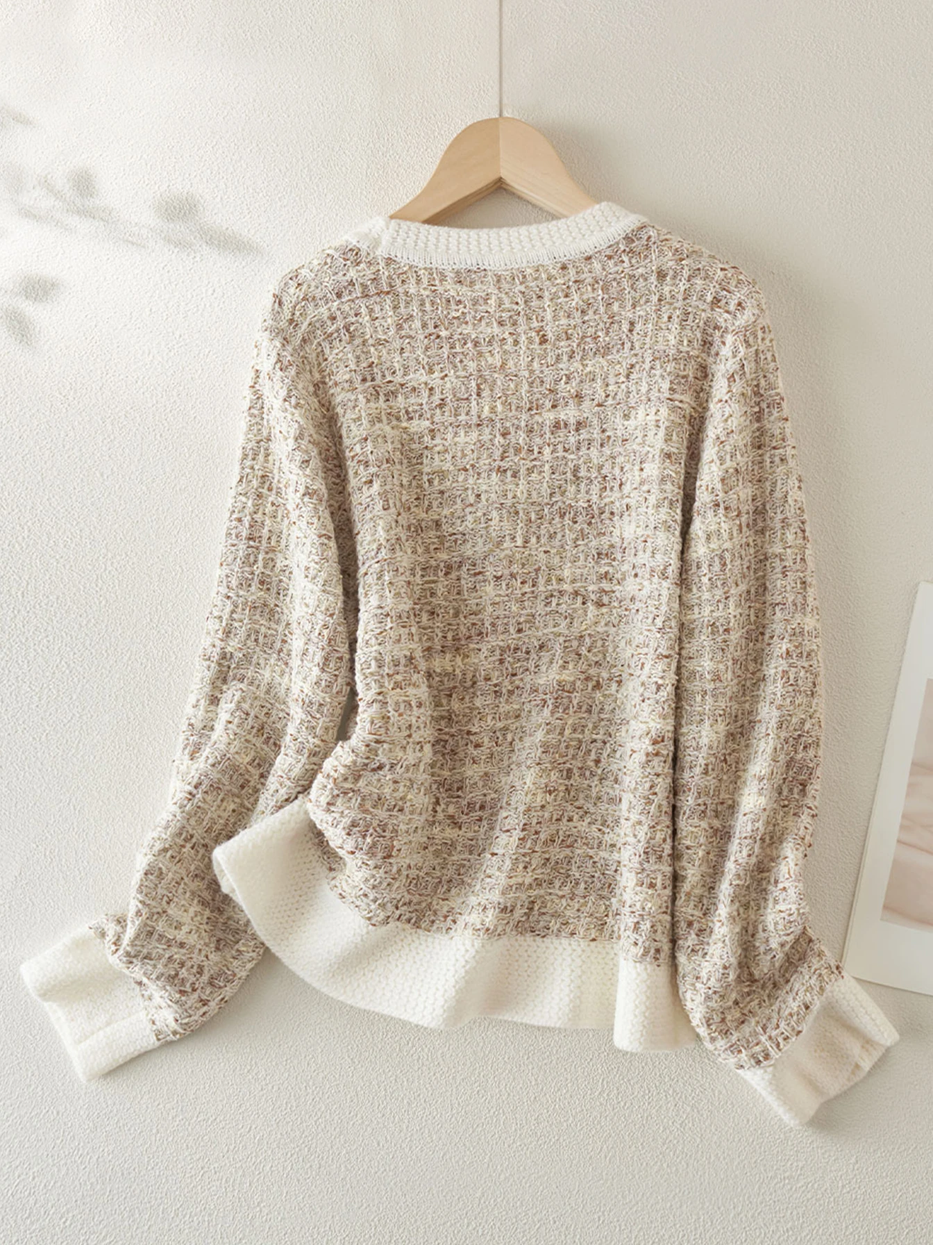 2024 Autumn New Women's Jackets  Korean Style V-neck Flower Yarn Knitted Cardigan Elegant Sensible Versatile Short Jacket