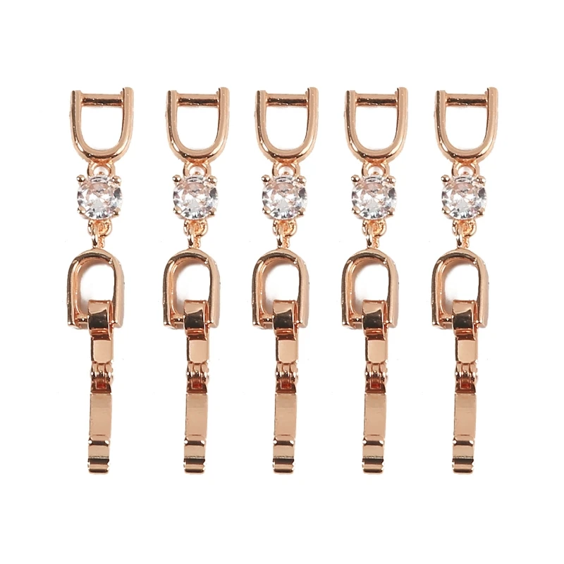 

5x Bracelet Extender Clasp Fold Over Necklace Extenders Crystal Rhinestone Extender Plated Extension Clasps for Jewelry