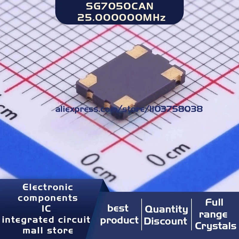 50개/몫 X1G0044810003 SG7050CAN 25.000000MHZ TJGA 25MHZ cmos 크리스털 발진기 공진기 4SMD 재고 있음