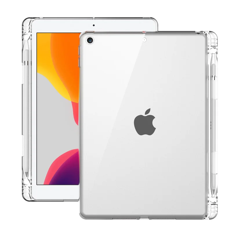 Transparent iPad Case with Pencil Holder and Durable TPU Cover
