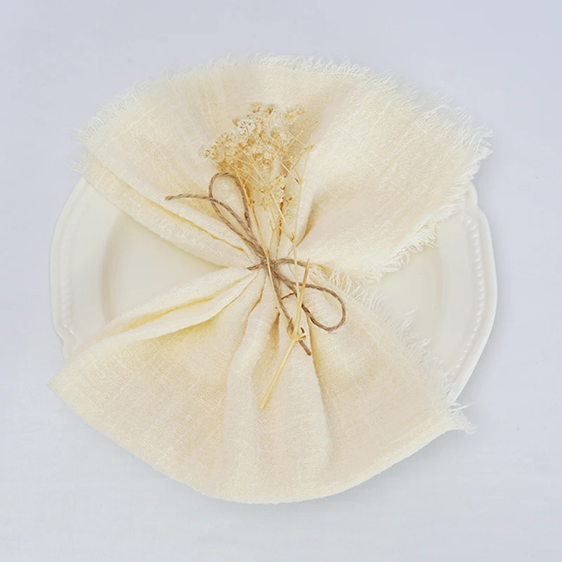 30 PCS Gauze Cotton Cloth Napkins 32x32cm Fabric Wedding Decor Everyday Use Dinner Tea Towel Table Village Christmas Napkins