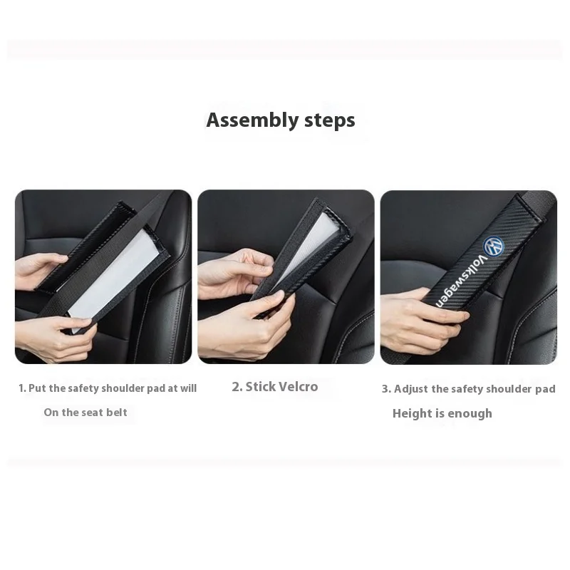 Car Seat Belt Cover Shoulder Carbon Fiber Protect Case 2Pcs For Volkswagen VW Golf Polo Tiguan Passat Touareg Magotan Touran seat belt covers car seat belt accessory