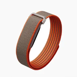 Nylon Braided Quick - Dry Sports Watch Strap - Breathable Velcro Silicone Wristband Accessories (Wave Orange)