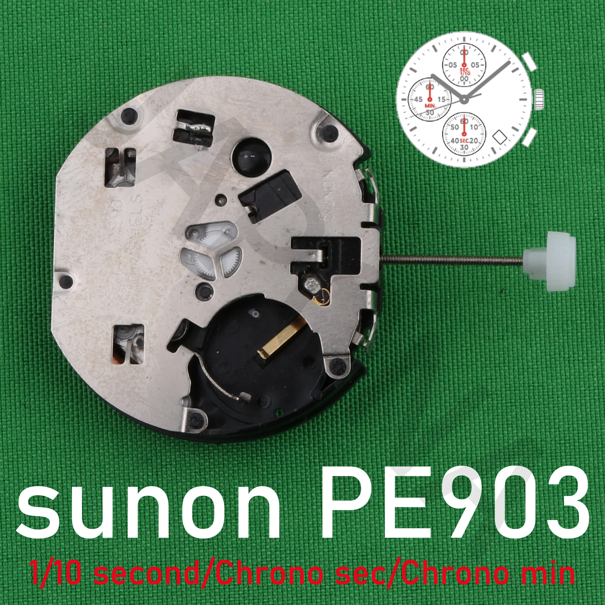PE903 movement sunon PE90 china Ligne Quartz Three Hands with