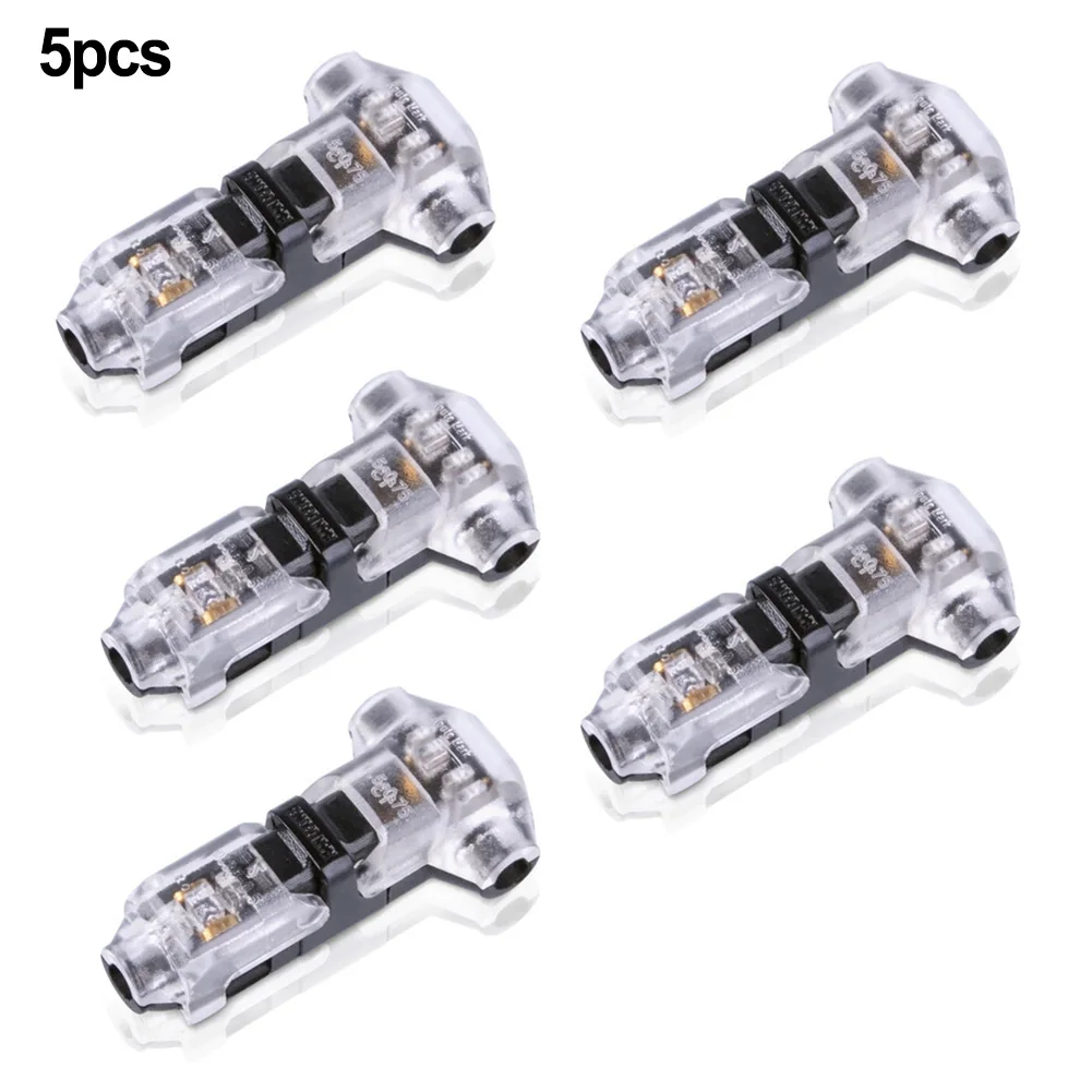 5PCS 12V T2 Wire Cable Snap In Transparent Wire Connectors Terminal Connections Joiner Auto Plug Electrical Equipment Supplies