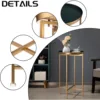 End Table, Accent Indoor&Outdoor Coffee Side Table, Snack Sofa Table for Living Room, Anti-Rust Decorative Plant Stand 4