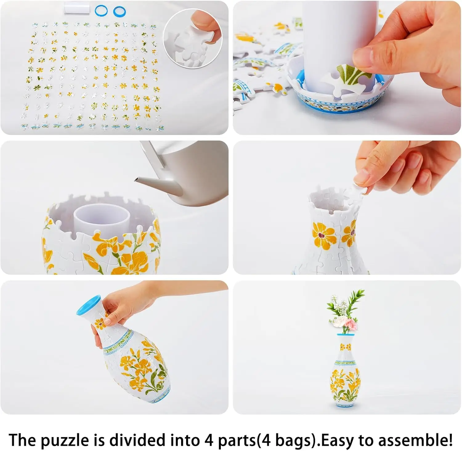 Plastic Puzzle Home Decoration Flower Arrangement Toy