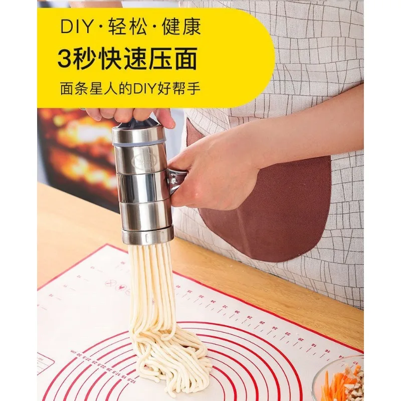 5 Mould Manual Noodle Maker Press Pasta Machine Spaghetti Noodle Making Machine Stainless Steel Fruit Cutter Juicer Kitchen Tool