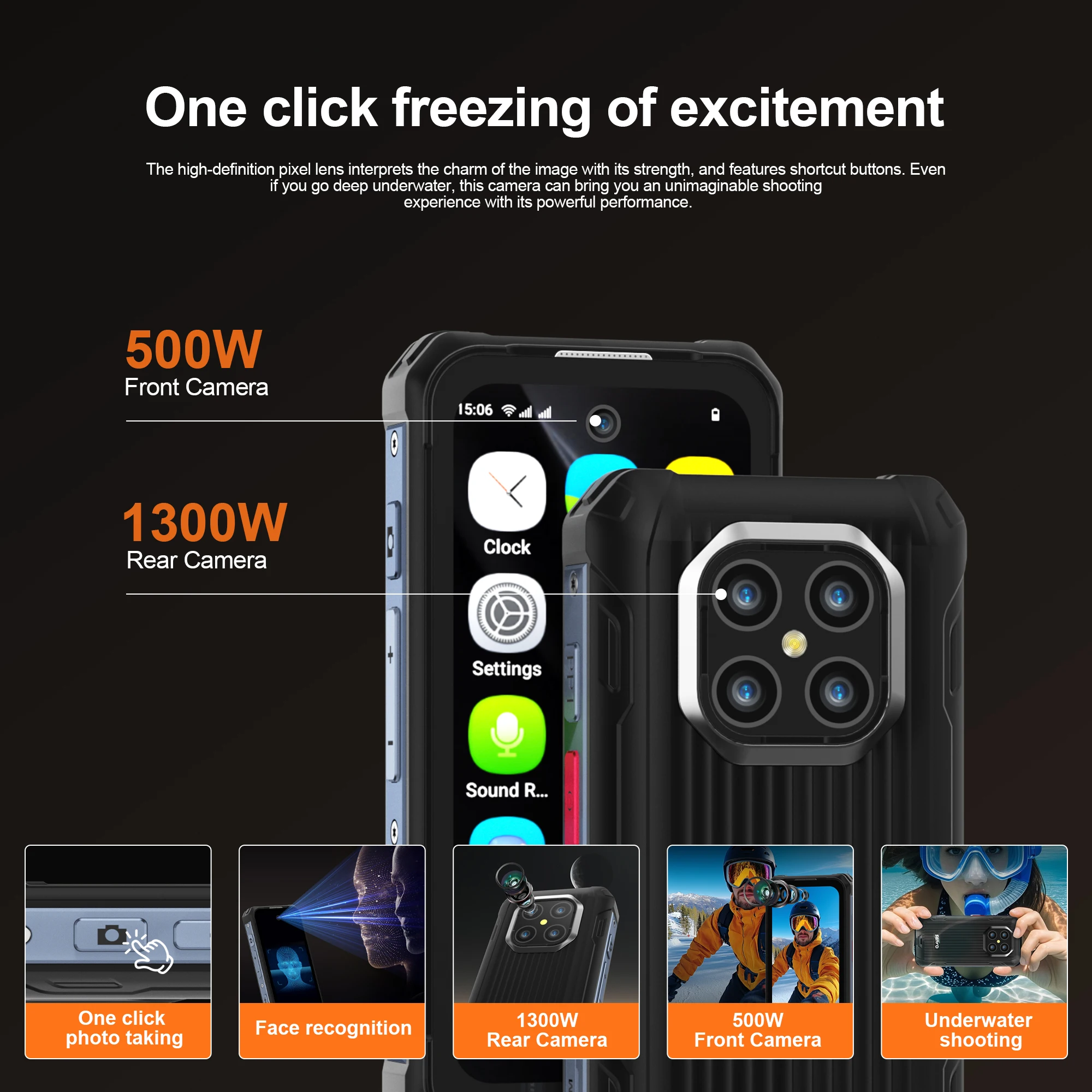 SERVO TANK500 IP68 防水ミニスマートフォン 4G LTE Android 12 RAM 6