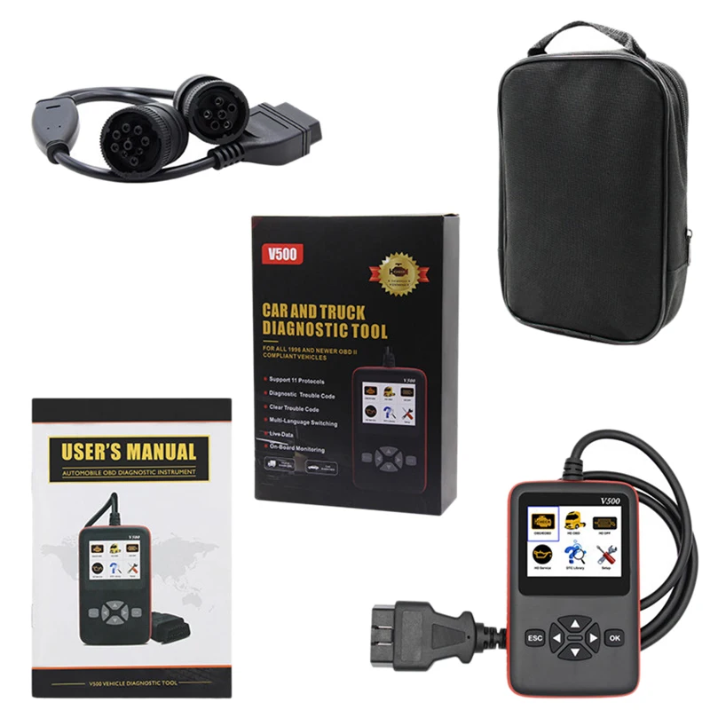 

Сканирующий инструмент для тяжелого грузовика и Автомобильный сканер Obd2 Dpf/считыватель сброса масла V500