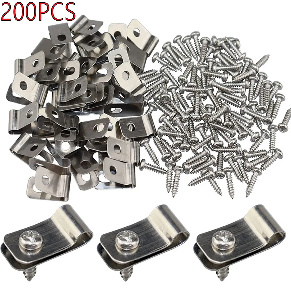 

400PCS Fence Wire Clamps Agricultural Fencing Mounting Clips 304 Stainless Steel Aluminum Wire Garden Durable Fasteners