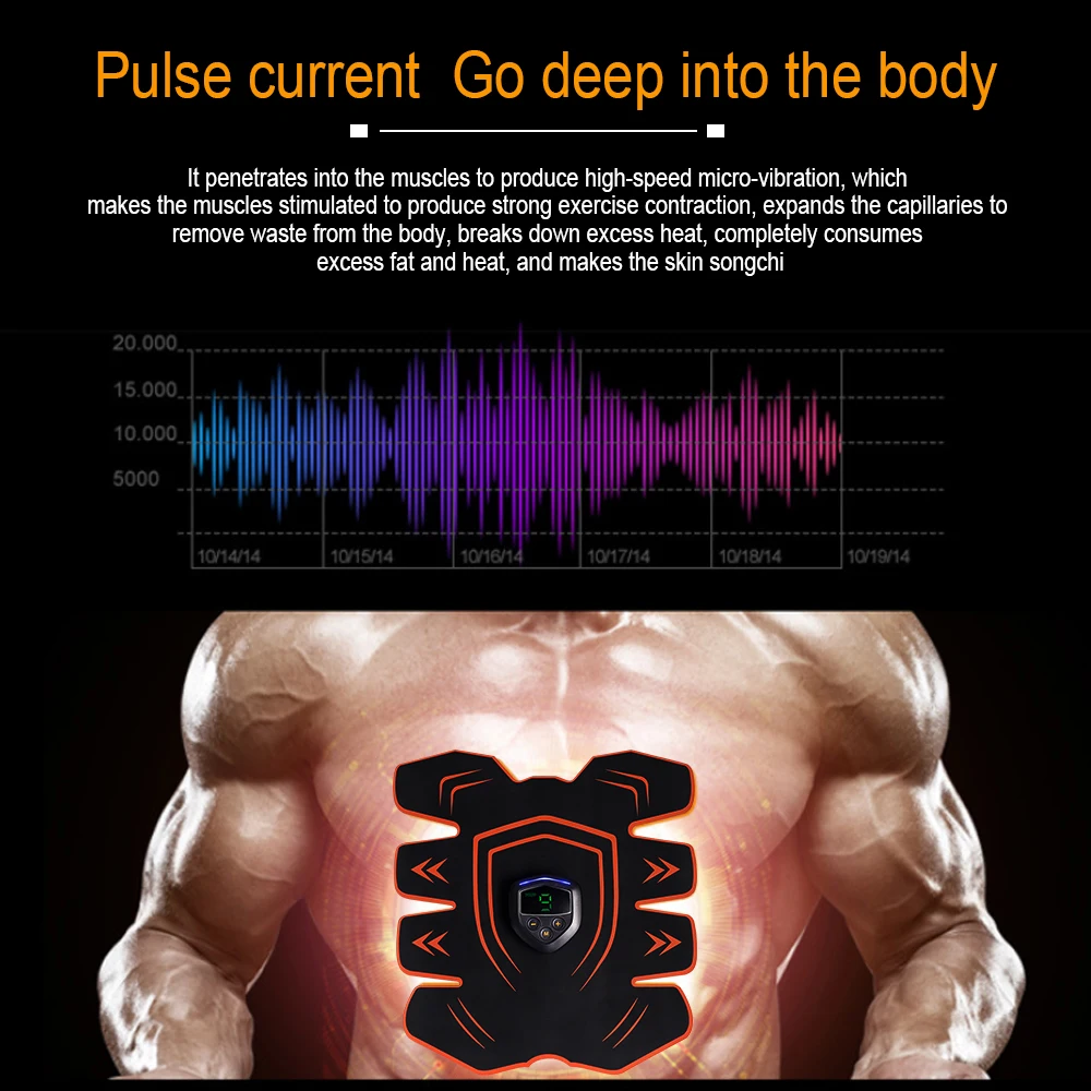 Estimulador muscular Abdominal, equipo de Fitness EMS, electroestimulador  de músculos, ejercicio en el gimnasio en casa - AliExpress