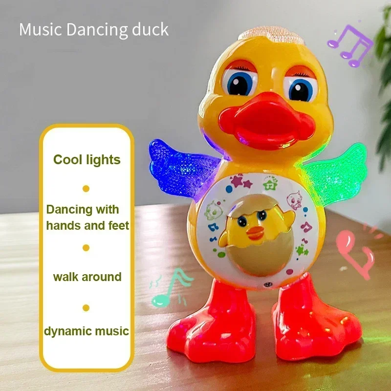 Electric Dancing Duck Funny Blink Eyes Flashing Light Shake The Body Cute Musical Cartoon Animal Educational Toy Children Gift 4