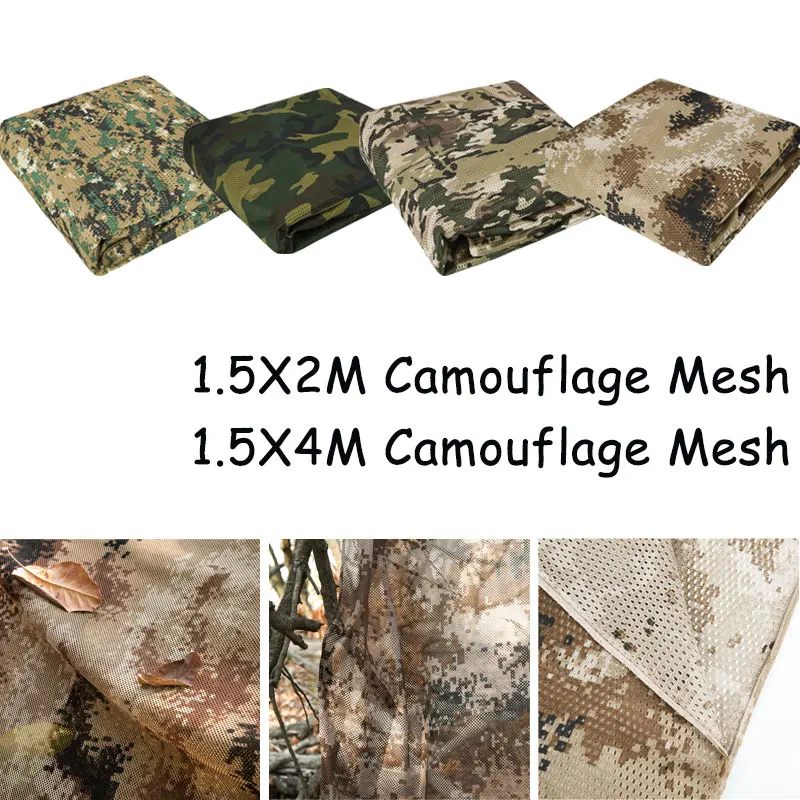 300D Camouflage Juta Tessuto A Rete Sun Shelter Ombra Camo Net Garden Fence Decorazione Outdoor 1.5M Di Larghezza Copertura Della Tenda Da Sole