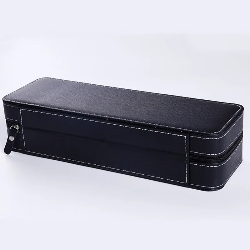 6/10/12 Slots Portable Leather Watch Box Your Watch Good Organizer Jewelry Storage Box Zipper Easy Carry Men Watch Box New