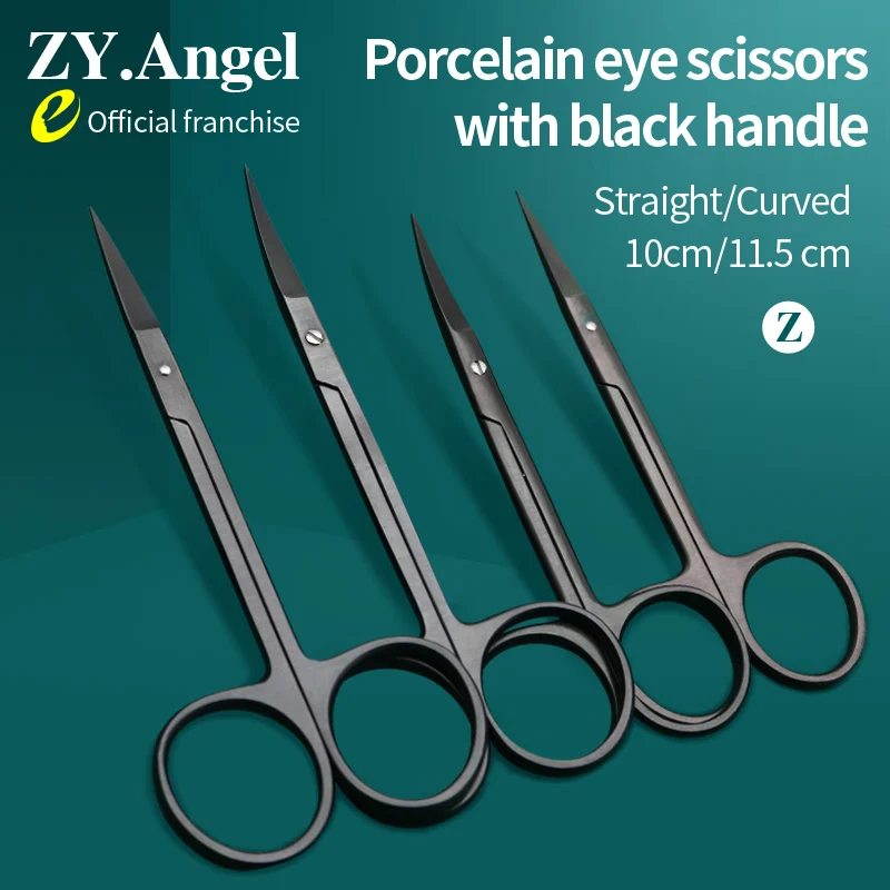 

Medical Porcelain Black Scissors, Double Eyelid Scissors, Beauty And Plastic Surgery, Durable Straight Elbow Round Head Scissors