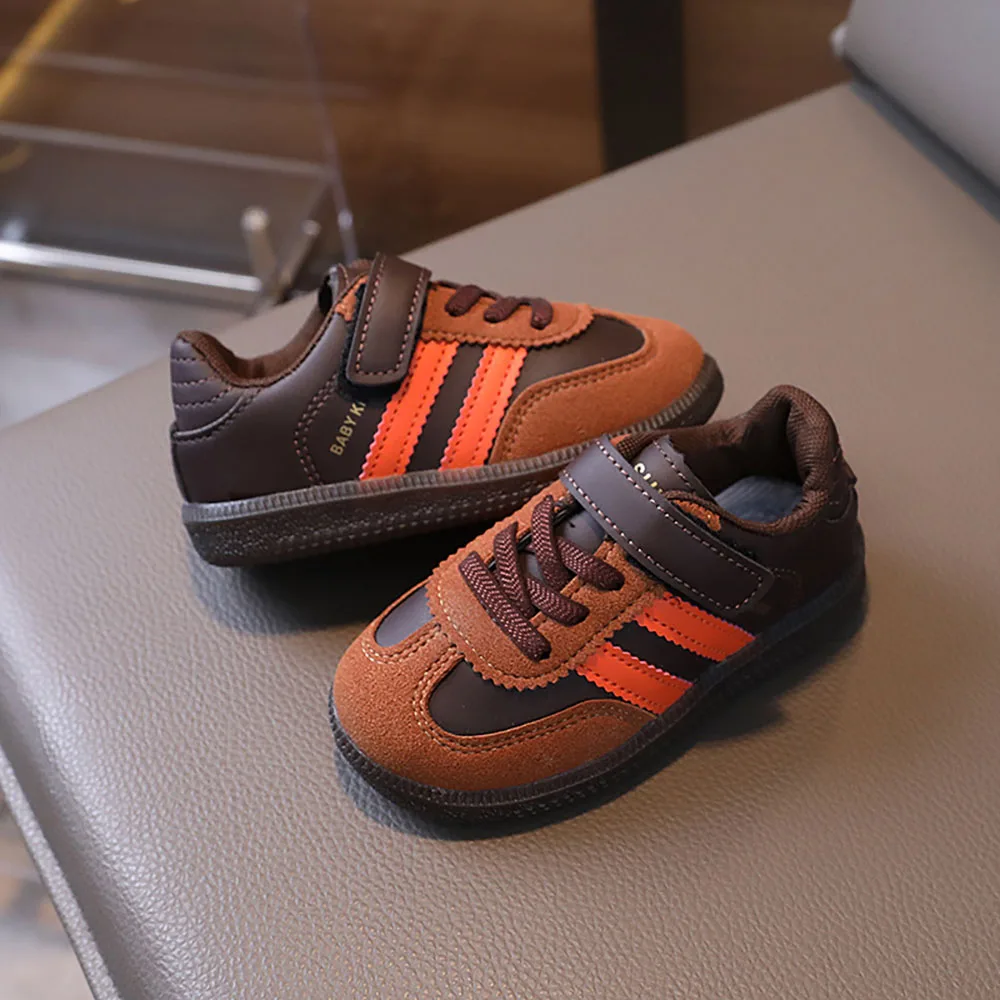 PU Leather Sport Shoes For Children Soft-soled Waterproof Girl's Sneakers Ergonomics Anti-slippery Toddler Shoes For Kids 6