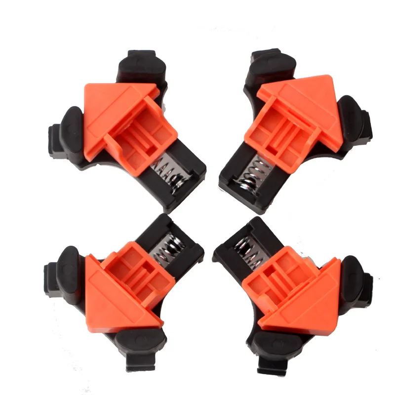

4pcs/set Woodworking right-angle clamp 90-degree holder frame strong spring set tool quick adjustable spring clamp