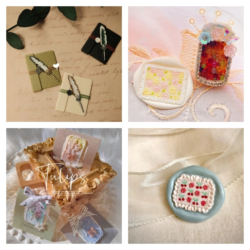 황동 화염 도장 헤드 다단계 정밀 조각 귀여운 릴리프 수제 DIY 스탬프 도구 (봉투, 초대장, 카드, 스크랩북킹용)