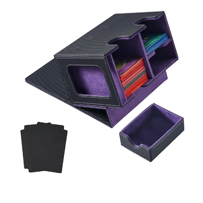 

Hot Card Deck Box Card Display with Dice Tray Deck Box Deck Box Holding 160+ Trading Card Storage Box Deck Box Purple