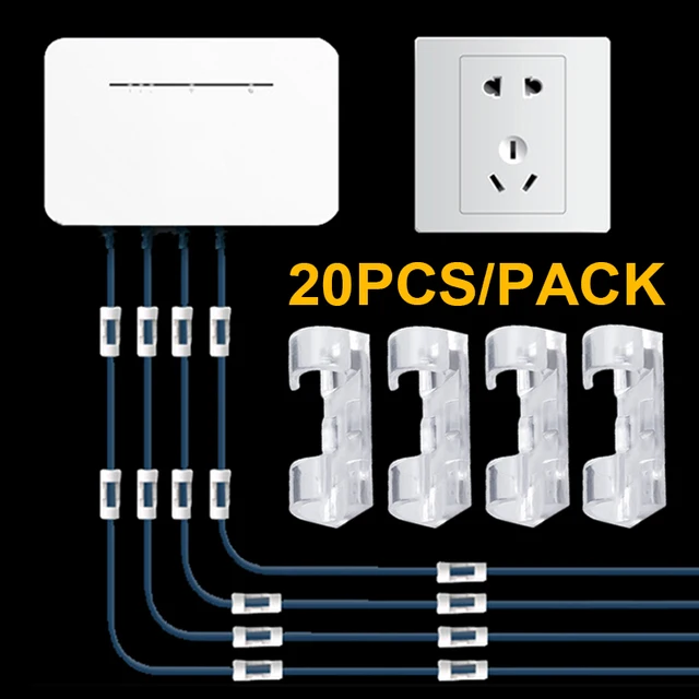 20 db Öntapadós Kábelklippék Otthoni Irodai Asztali Szervező Huzalkezelő Vezeték Tartó Kábelbilincs Fülhallgató-Vonal Rögzítő