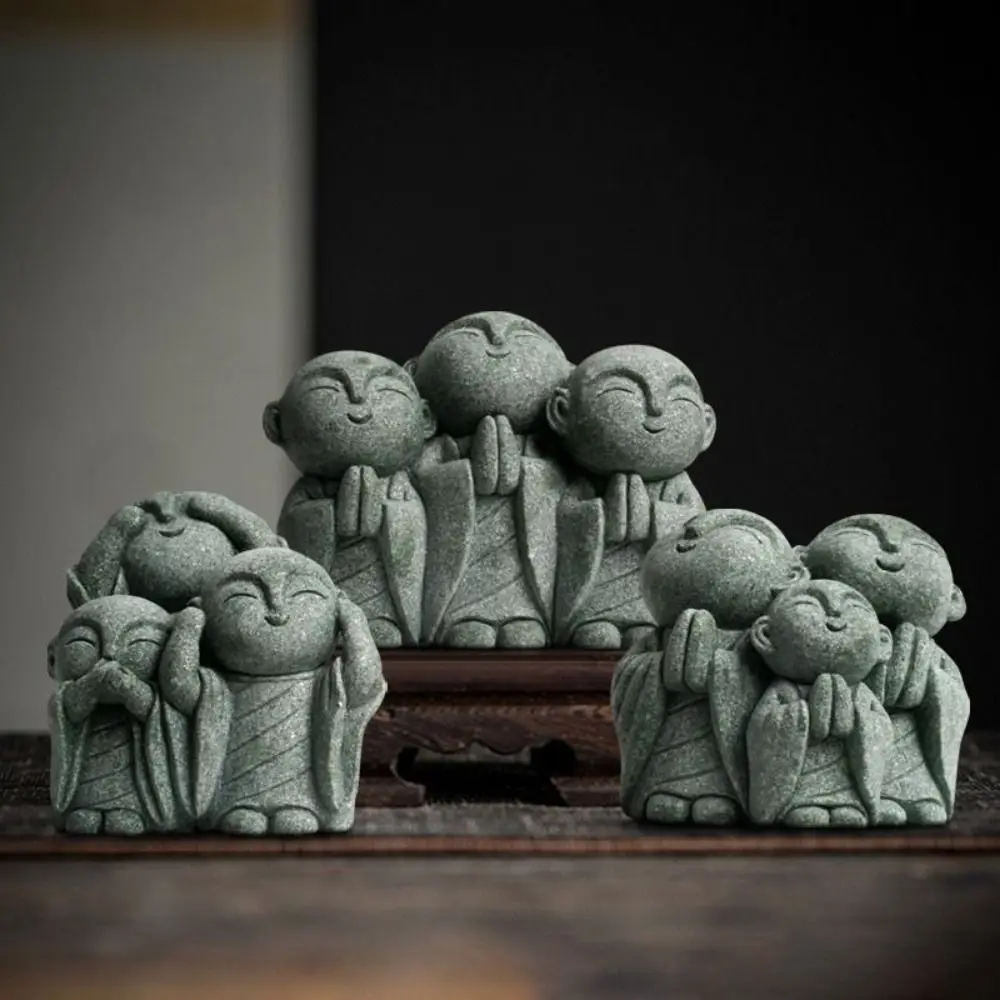 Garden Decoration Buddha Stone Statue Little Buddhist Monks 1