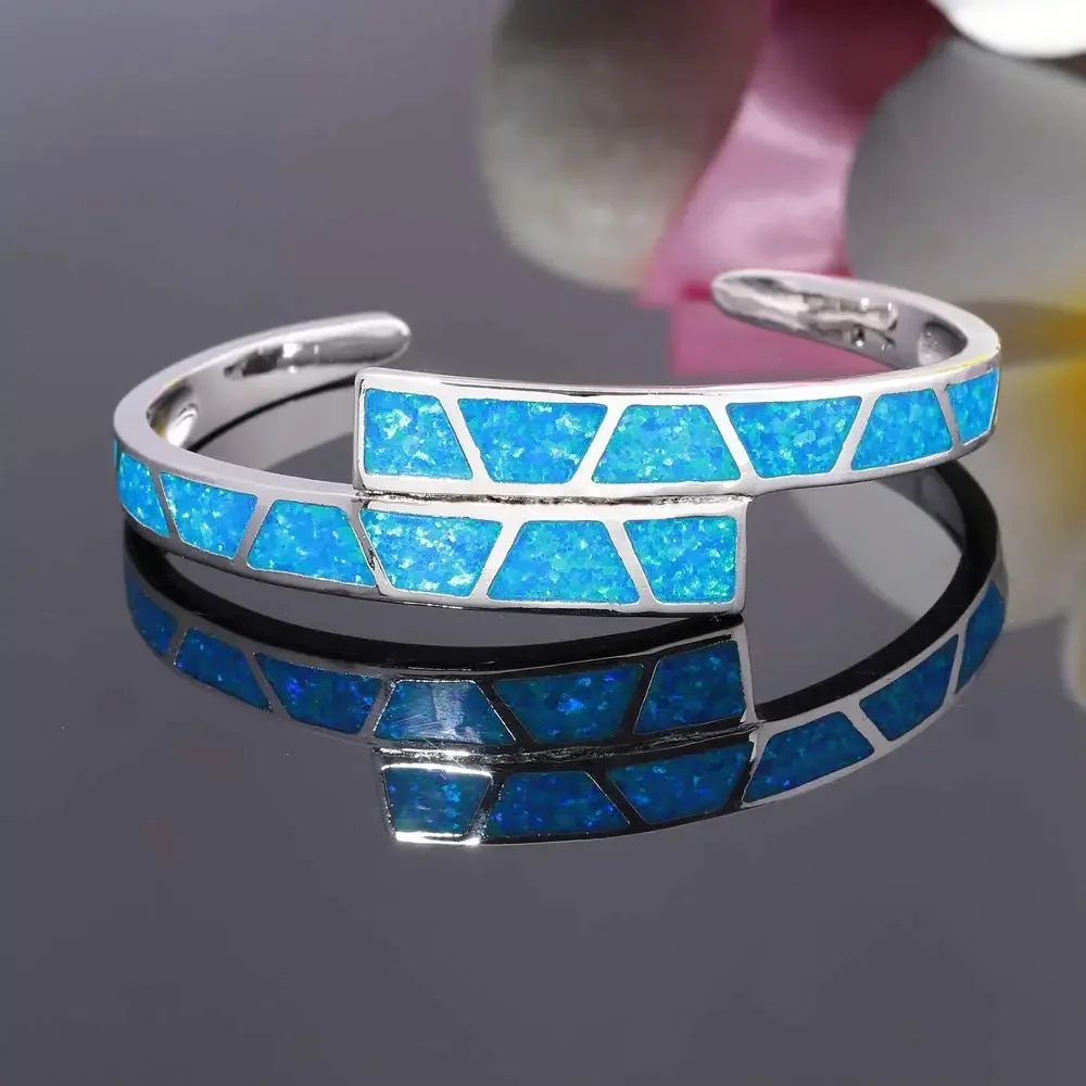 JLZ-007  Distinctive Blue Opal Bracelets & Bangles for Women in Jewelry OL Style Party Accessories 6