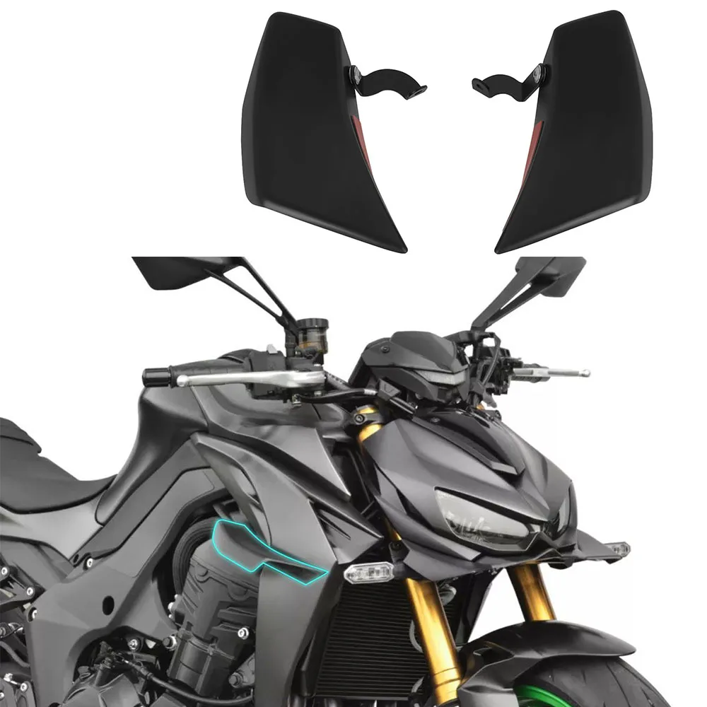 Kawasaki Z1100 Z 1100 SE 2026- 프론트 스포일러 페어링 윙렛 공기역학적 네이키드 다운포스 윙 디플렉터 윈드스크린 바이저