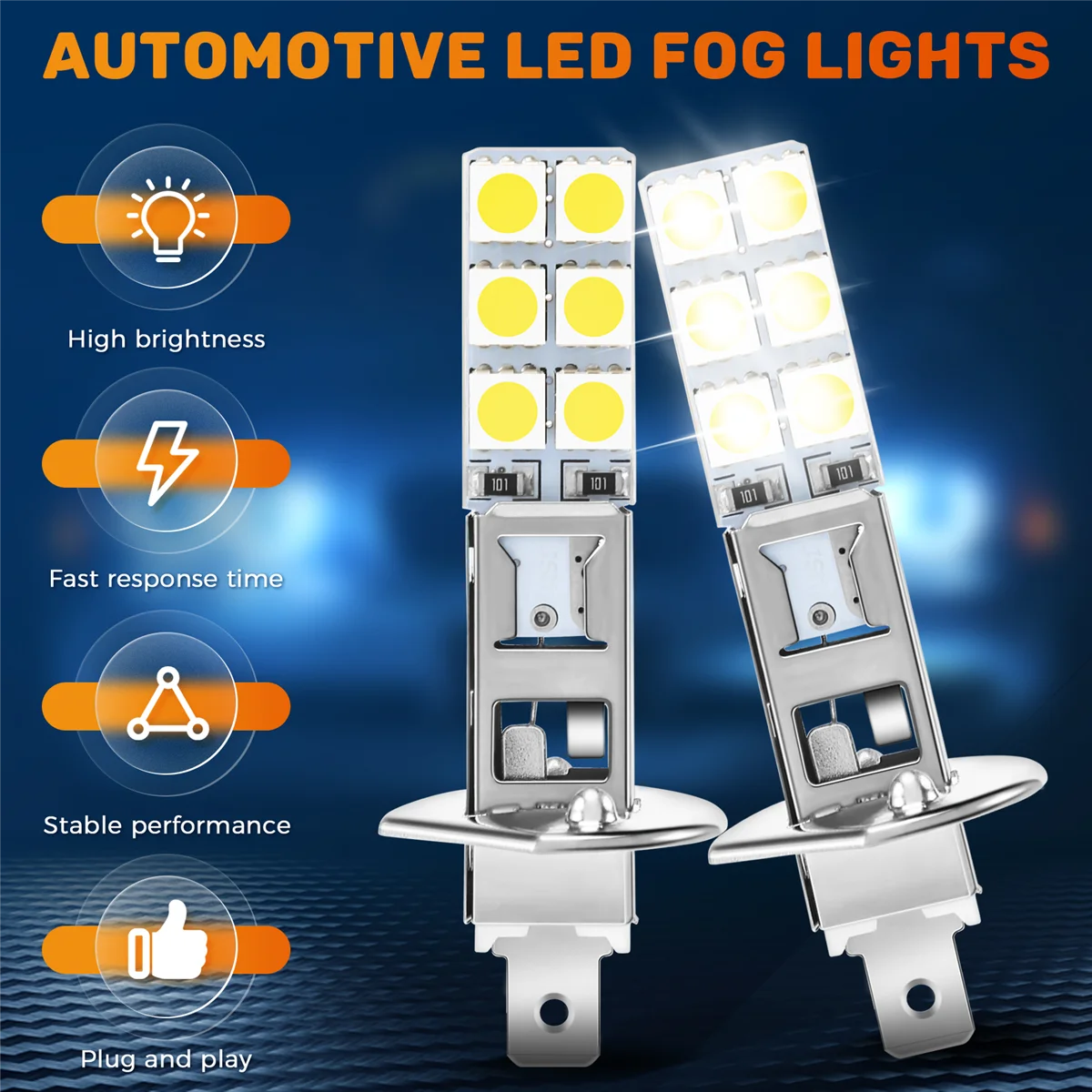Led Lights Led Bulbs Led Headlights Led Car Lights Led Car Headlights Car Headlamps Hid Headlight Bulbs 4PCS H1 6000K Super White 80W LED Headlight Bulbs Kit Fog Driving Light