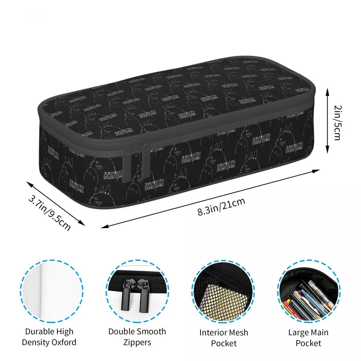 Totoroed Kawaii Pencil Case for Girls Boys Large Capacity Anime School Accessories