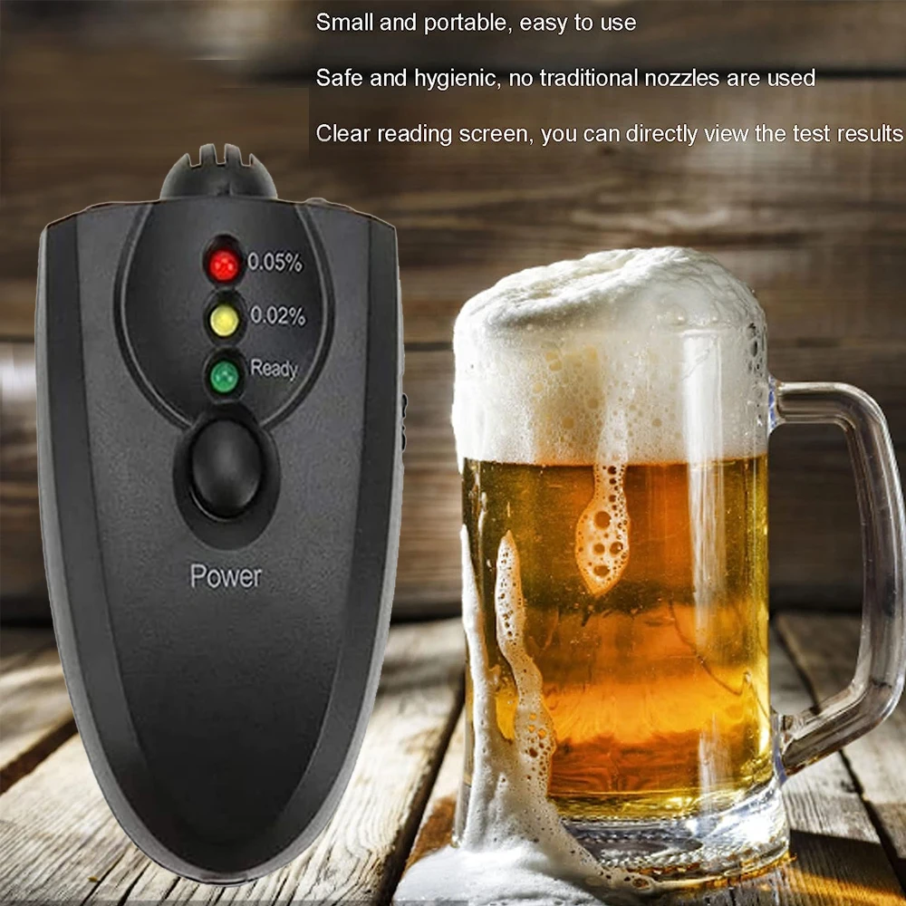 Portable Breathalyzer Keychain Red Light LED Flashlight Alcohol Breath Tester Professional Keychain Alcohol Tester Analyzer