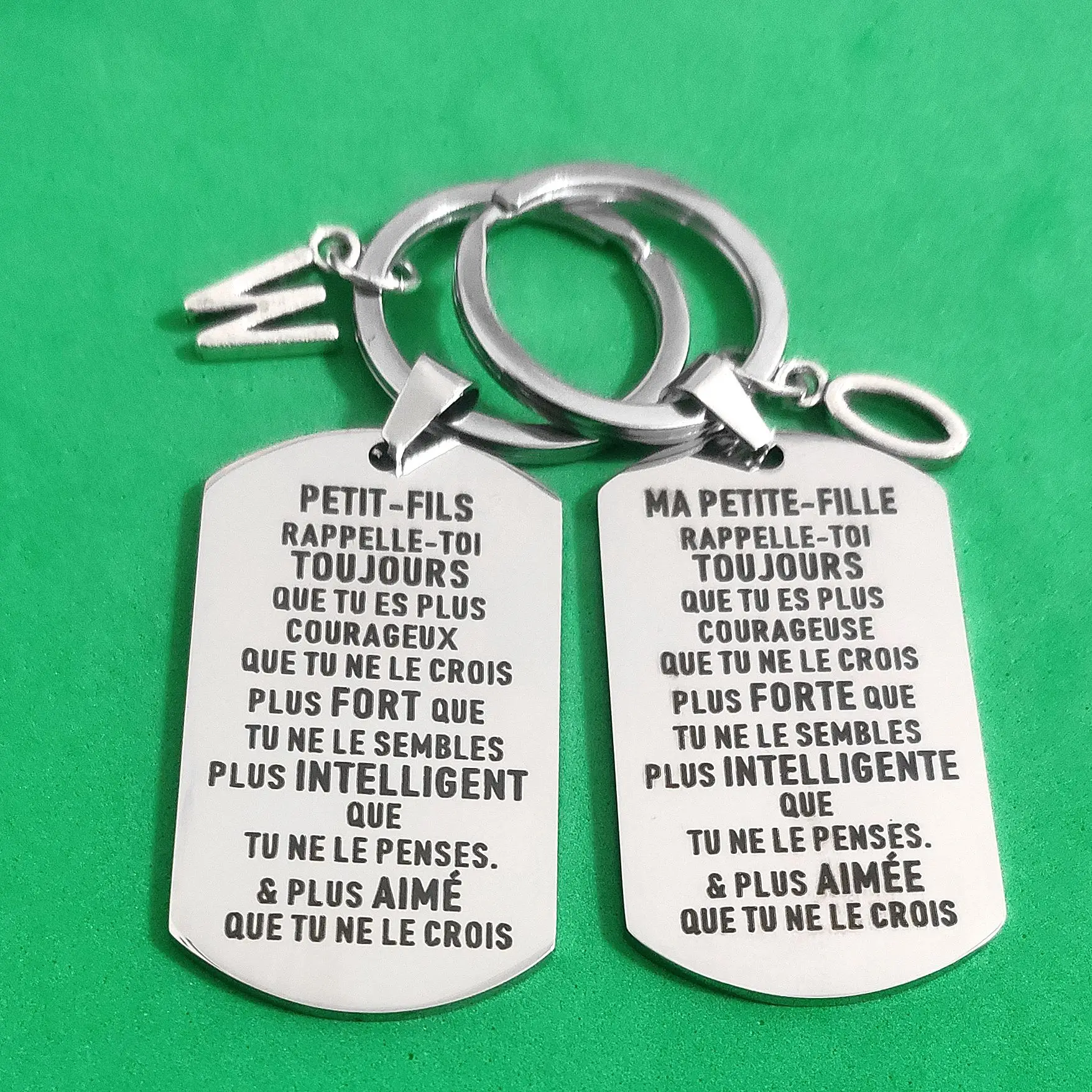 Keychain For Car Keys Birthday Ornaments Gifts Keyring Creative Stainless Steel Diy Petit-Fils Ma Petite-Fille Wedding Carabiner